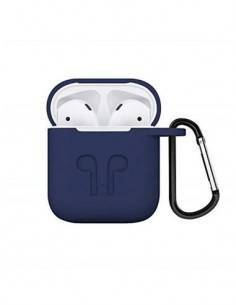 Funda Para AIRPODS Silicona Resistente al Agua y Golpes Con Mosqueton Para Colgar Surtido Colores