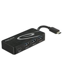 DELOCK Hub 3 Puertos Usb 3.0 + Tipo-C/H A Conector Tipo-C/M 62537