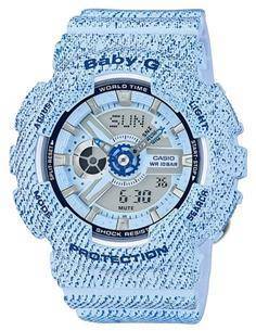 CASIO BRAND BA-110DC-2A3ER Azul Reloj Baby-G Hora Mundial,Fecha,5 Alarmas,Resistente al Agua,Correa