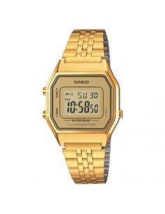 CASIO COLECCION LA680WEGA-9ER Reloj Digital, Acero Inoxidable Dorado, Fecha, Alarmas, Resistente a
