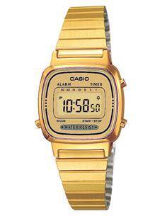 CASIO COLECCION LA670WEGA-9EF Reloj Digital, Acero Inoxidable Dorado, Fecha, Alarmas, Resistente al