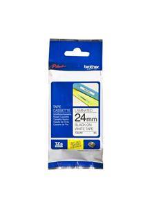 BROTHER Cinta TZE-251  Laminada Blanco Letra Negra 24mm 8 mtrs