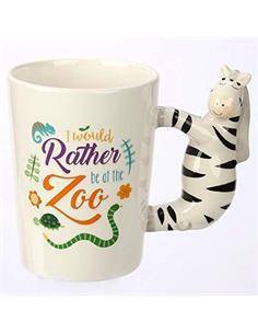PUCKATOR Taza Ceramica Diseño Asa En Forma Zebra
