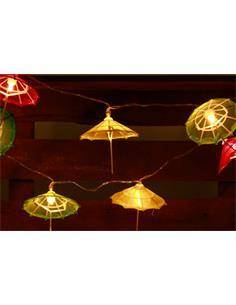 HELIO FERRETTI 120799 Guirnalda de 10 Luces Led Sombrillas, Funciona con Pilas