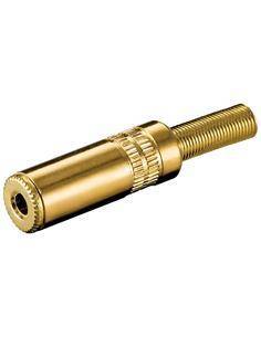 Clavija Jack 3.5mm/Hembra Estereo Dorado de Soldar Con695