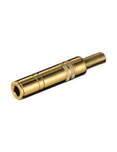 Clavija Jack 6.3mm/Hembra Estereo Dorado de Soldar Con696
