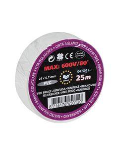 04-5012 Cinta Aislante 25X0.15mm Blanca Ignifuga 25mtrs