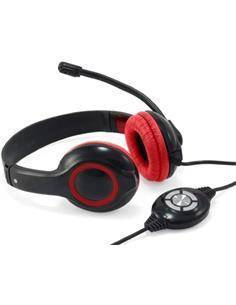 CONCEPTRONIC Micro Auricular de Casco Con Cable POLONA Para PC VOIP,Usb CCHATSTARU2R Rojo