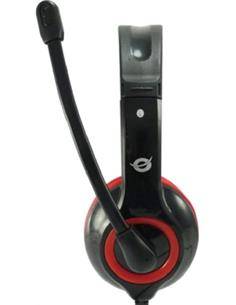 CONCEPTRONIC Micro Auricular de Casco Con Cable POLONA Para PC VOIP,Usb CCHATSTARU2R Rojo