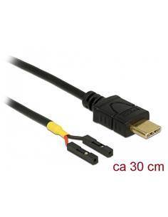 DELOCK Cable Usb Tipo-C/M A 2X Pin Separados Para Alimentacion 30cm 85396