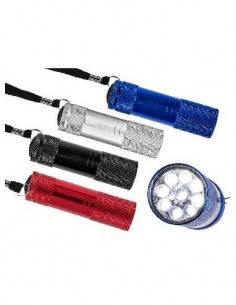 Linterna De Metal Con 9 Led Surtido Colores