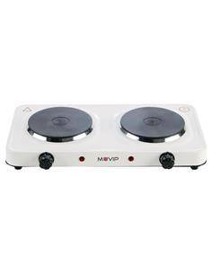MUVIP Cocina Electrica 2 Fuegos MV0158 2000W Termostato con Sistema de Seguridad