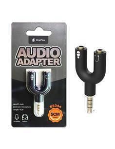 ONE PLUS Adaptador de Audio Jack 3.5/M 3 Puntos a 2X Jack 3.5/H Blanco B5344