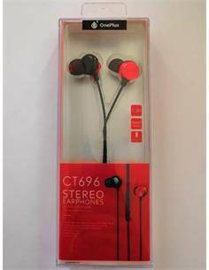 ONE PLUS Manos Libres Portatil CT696 Cable 1.2Mtrs Jack 3.5mm Rojo