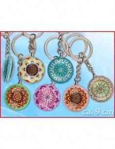 Llavero de Metal Doble Cara Diseño Mandala