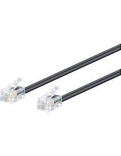 NIMO Cable Telefono Plano M/M Negro con Conectores RJ11 3 Mtrs WIR0116
