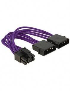 DELOCK Cable Alimentacion 2X Molex A 1x EPS 8 Pin Macho 15cm Violeta 83703