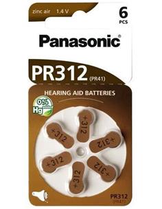 PANASONIC Pila Audifono Zinc Air Pack De 6 PR312 1.4V