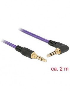 DELOCK 85614 Cable Estereo Jack 3.5mm 4 pines M/M 2Mtrs Violeta