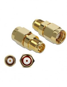 DELOCK Adaptador RP-SMA/M A RP-SMA/H 10Ghz Dorado 89977