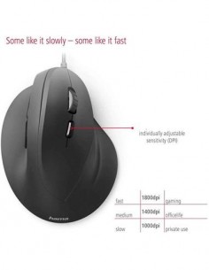 HAMA Raton Optico Con Cable EMC-500 Ergonomico 1000/1400/1800 Dpi 6 Botones Negro