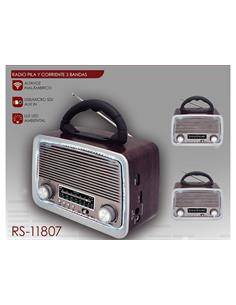 SAMI RS-11807 Radio Retro Madera Analogica 3 Bandas/Usb/SD/AUX/BT
