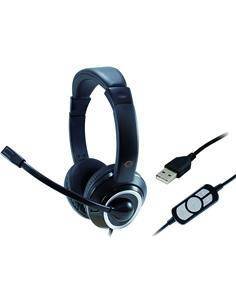CONCEPTRONIC Micro Auricular de Casco Con Cable POLONA Para PC VOIP,Usb Negro POLONA01B