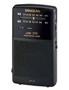 SANGEAN Radio Bolsillo SR-35 AM/FM con Altavoz