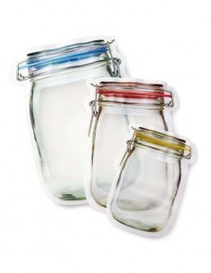 KIKKERLAND Zipper Bags Set de 4 Bolsas Con Cierre Reutilizable 150ml Libre BPA,PVC CU-145S