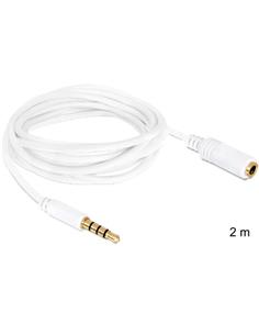 Cable Extensor Audio Estereo Jack 3.5 MM M/H Iphone 4 Pin 2 Mtrs