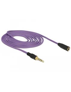 DELOCK Cable Extensor Jack 3.5mm 4 Puntos M/H 2Mtr Violeta 85624
