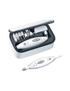 BEURER Set Manicura Pedicura MP41 7 Adaptadores Zafiro Fieltro/Led/2 Niveles/Bolsa Viaje