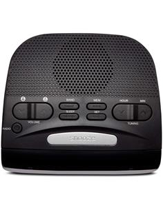 AIWA Radio Reloj Despertador CR-15 Con Doble Alarma, 20 Presintonias Negra