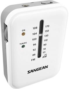 SANGEAN Radio Bolsillo SR-32 Pocket 320 Blanco AM/FM con Auriculares