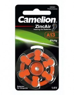 CAMELION Pack De 6 Pilas Boton A13 Audifono Zinc Air 1.4V