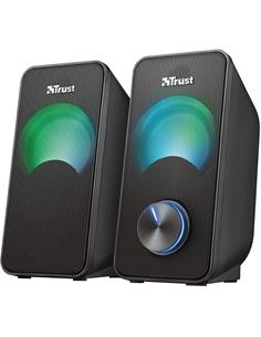 TRUST Altavoces Estereo Para PC ARYS Usb Con Luz led RGB 12W (6w RMS) nEGRO