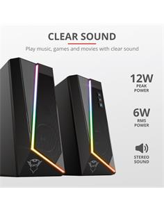 TRUST Altavoces Estereo Para PC ZOXA GXT 609 Usb Con Luz led RGB 12W (6w RMS) Negro