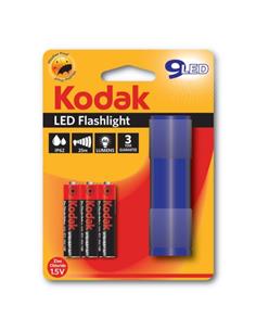 KODAK Linterna Led Azul 46 Lumenes,IP62 Resistente al Agua, 25Mtrs, Incluye 3 Pilas AAA