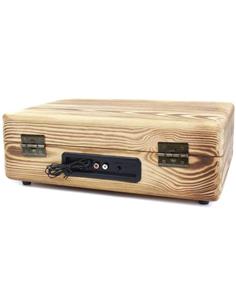 PRIXTON Tocadisco De Madera WOOD VC400 Con Bt, Lector Micro SD, Pendrive y Radio
