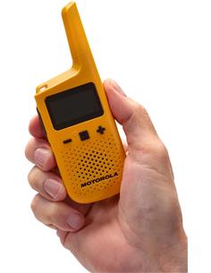 MOTOROLA Pareja de Walkies T72 Hasta 8kms Resistente al Agua Amarilllo con baterias recargable