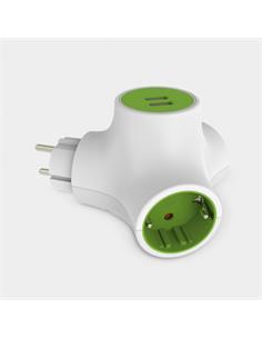 KSIX Multienchufe 2 Tomas Corriente/2x Usb Molecule BXCD02US