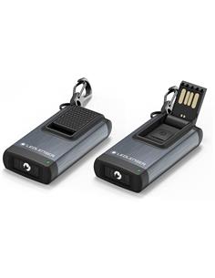 LED LENSER Llavero Linterna Recargable K4R.2 Gris 60 Lumenes, Resitente al Agua, Sistema SOS