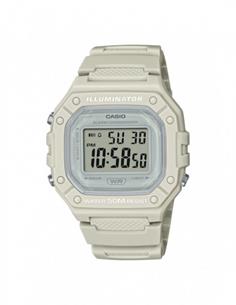 CASIO COLECCION W-218HC-8AVEF Reloj Digital Blanco Cronometro,Alarma,Calendario, Correa Resina,Resis