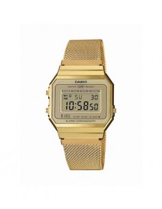 CASIO COLECCION A700WEMG-9AEF Reloj Digital Dorado, Cronometro, Alarma, Calendario Resistente Agua