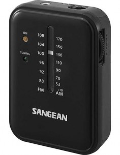 SANGEAN Radio Bolsillo SR-32 Pocket 320 Negro AM/FM con Auriculares