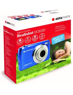 AGFAPHOTO Camara De Fotos Digital DC8200 Azul 18Mp, Full HD Con Tarjeta 16Gb y Funda De Regalo