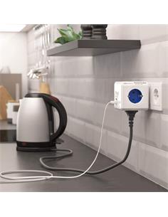 POWER CUBE Enchufe Red DE 4 Tomas Con 2XUsb Azul