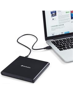 VERBATIM Grabadora Externa CD 24X/DVD 8X Usb 2.0 Slimline Negra 98938