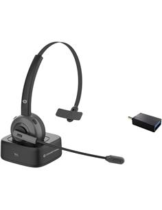 CONCEPTRONIC Auricular Bluetooth De Casco Monoaural Con Base POLONA Negro