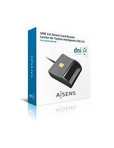 AISENS Lector de Tarjetas Inteligentes ,DNI USB 2.0 ASCR-SN01-BK